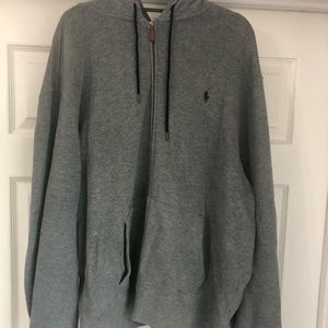 Gray Ralph Lauren Polo cotton zip up hooded Jacket